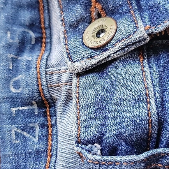 Zara Women's Sz 2 Z1975 Mid Rise Distressed Raw Hem Skinny Denim Jeans - Picture 9 of 12